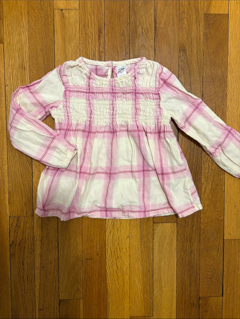 Carter’s Girls' Pink Plaid Long-Sleeve Top 4T